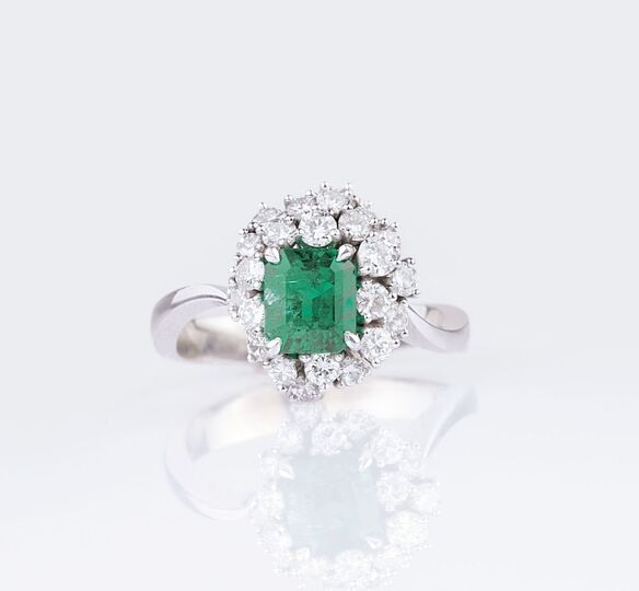 An Emerald Diamond Ring