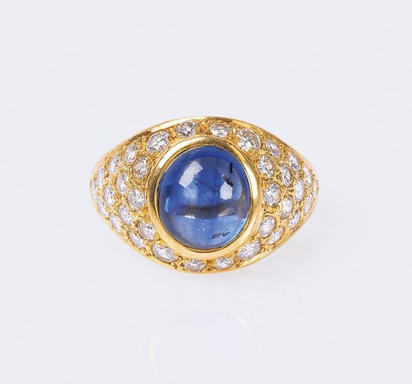 A Sapphire Diamond Ring