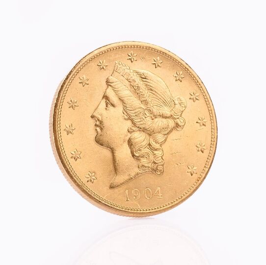 A Gold Coin '20 Dollar American Liberty Head 1904'