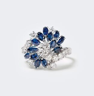 A Sapphire Diamond Ring