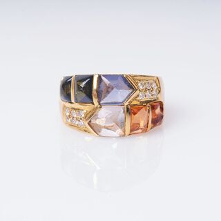 A colour-ful Precious Stones Ring 'Rainbow' with Diamonds