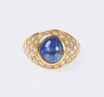 A Sapphire Diamond Ring