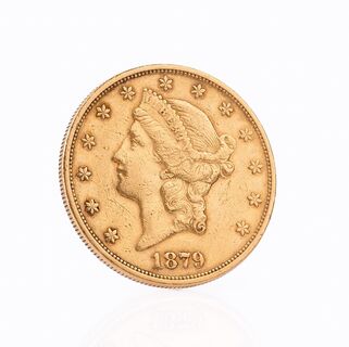 A Gold Coin '20 Dollar American Liberty Head 1879'