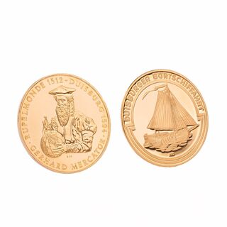 Zwei Goldmünzen 'Duisburg'