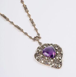 Jugendstil Amethyst-Diamant-Collier 'Mode de la Renaissance'