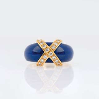 Lapislazuli Ring mit Brillanten