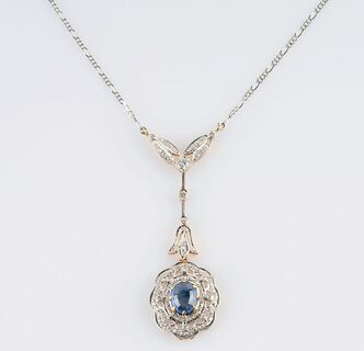 A Sapphire Diamond Necklace