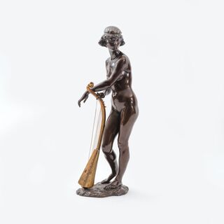 A Standing Female Nude with Harp