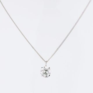 A highcarat Solitaire Diamond Pendant on Necklace