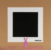 Pink Bunny with Black Square
