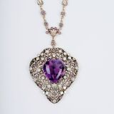 An Art-Nouveau Amethyst Diamond Necklace  'Mode de la Renaissance' - image 2