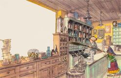 Drei Aquarelle: Die kleine Hexe: Ausflug mit Abraxas - Bild 3