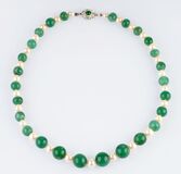 A Jadeite Pearl Necklace - image 1