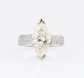 A Solitaire Diamond Ring with Marquise Diamond - image 1