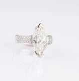 A Solitaire Diamond Ring with Marquise Diamond - image 2