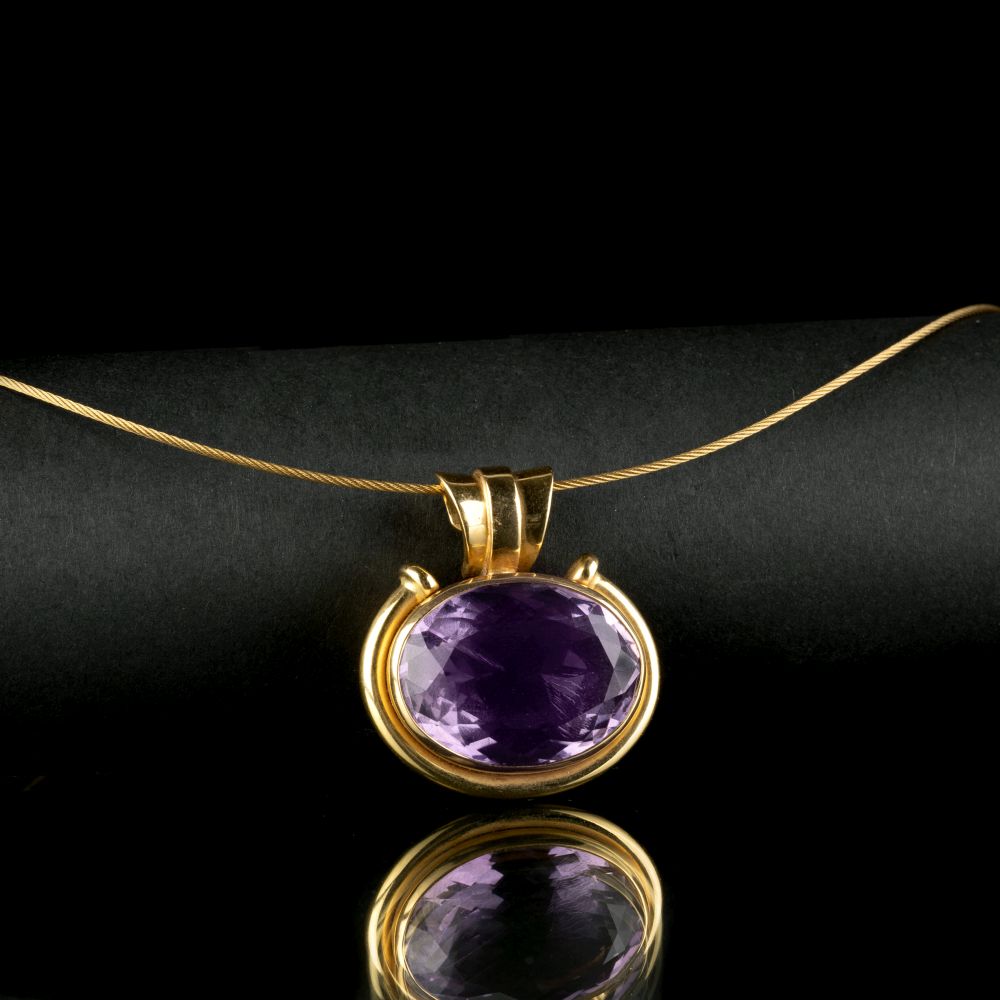 Amethyst-Anhänger an Goldreif - Bild 2