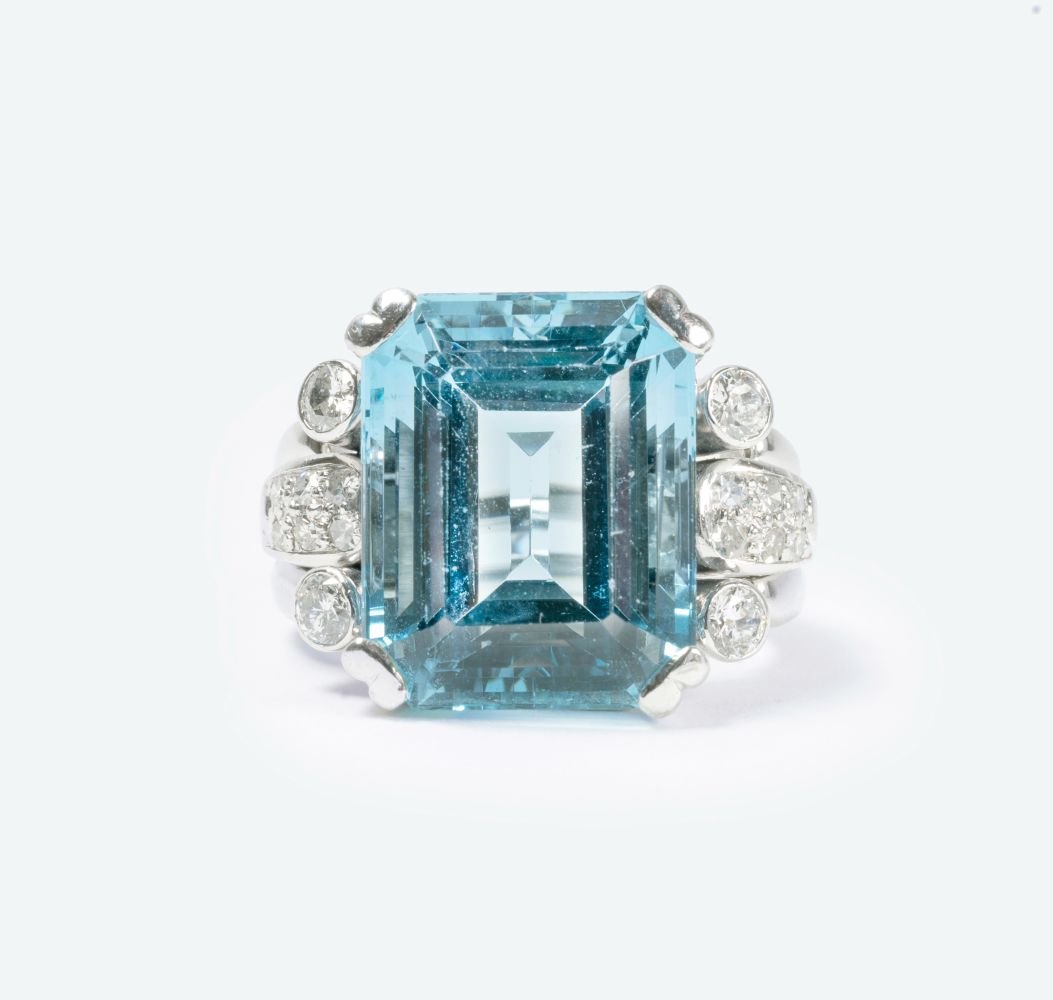 Farbfeiner Aquamarin-Diamant-Ring 'Santa Maria' - Bild 2