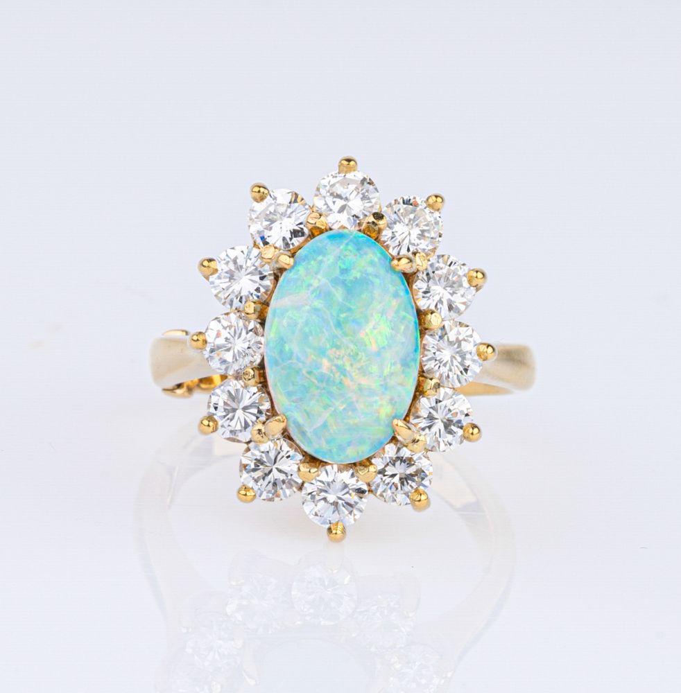 An Opal Diamond Ring An Opal Diamond Ring