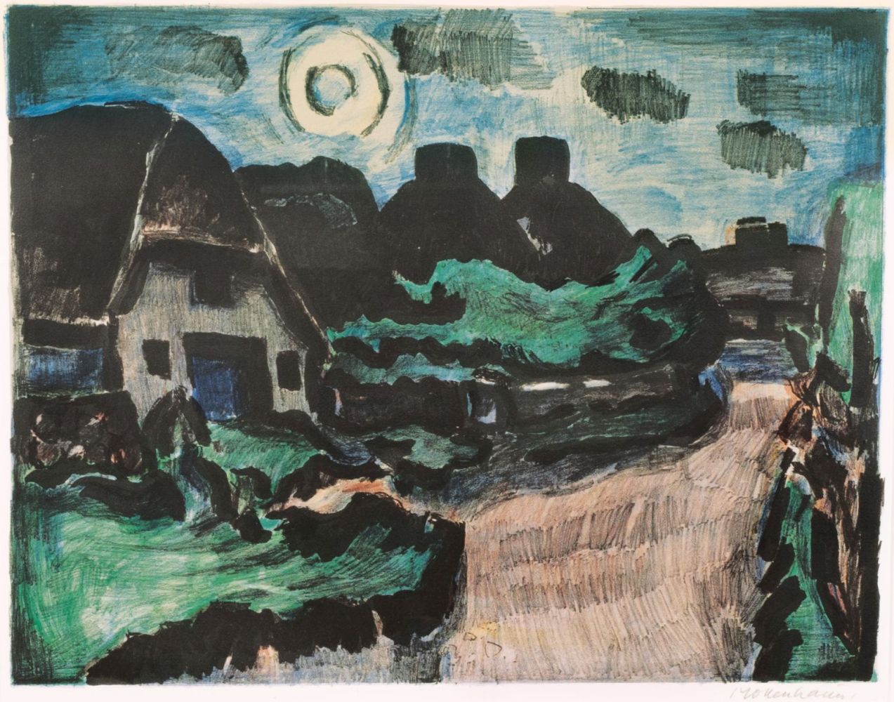 Ernst Mollenhauer - Nächtliche Straße in Keitum/Sylt Nächtliche Straße in Keitum/Sylt