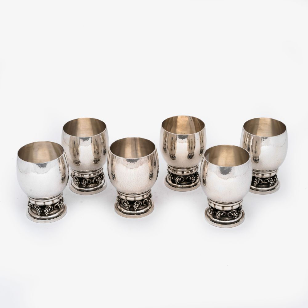 Georg Jensen - Satz von 6 Weinbechern 'Grape' Nr. 296 A Satz von 6 Weinbechern 'Grape' Nr. 296 A
