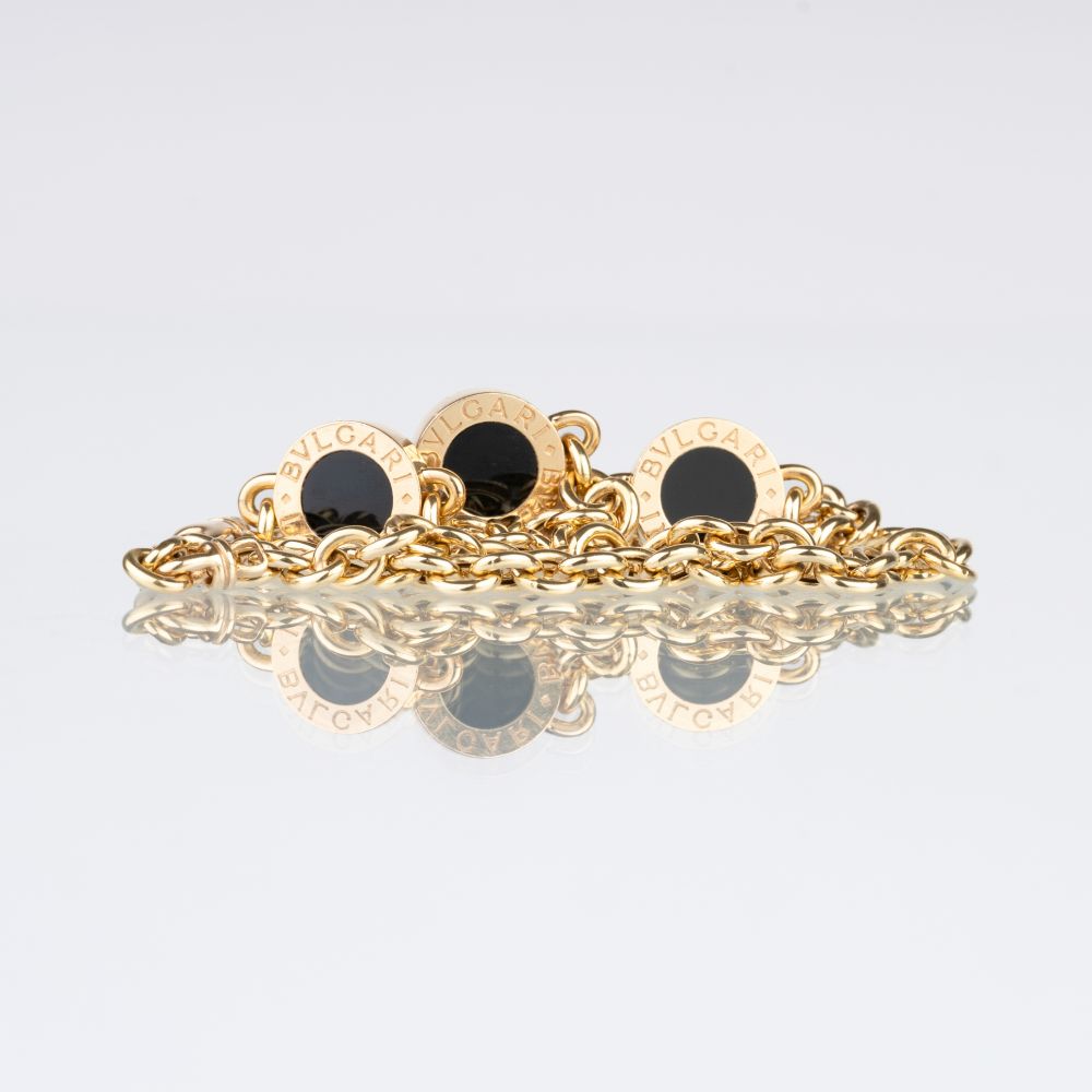 A Gold Necklace with Onyx 'Tubogas' - image 3