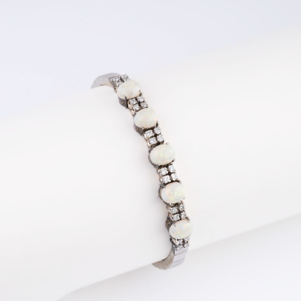 An Opal Diamond Bracelet An Opal Diamond Bracelet