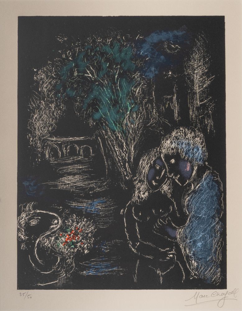 Marc Chagall - L'arbre vert aux amoureux L'arbre vert aux amoureux