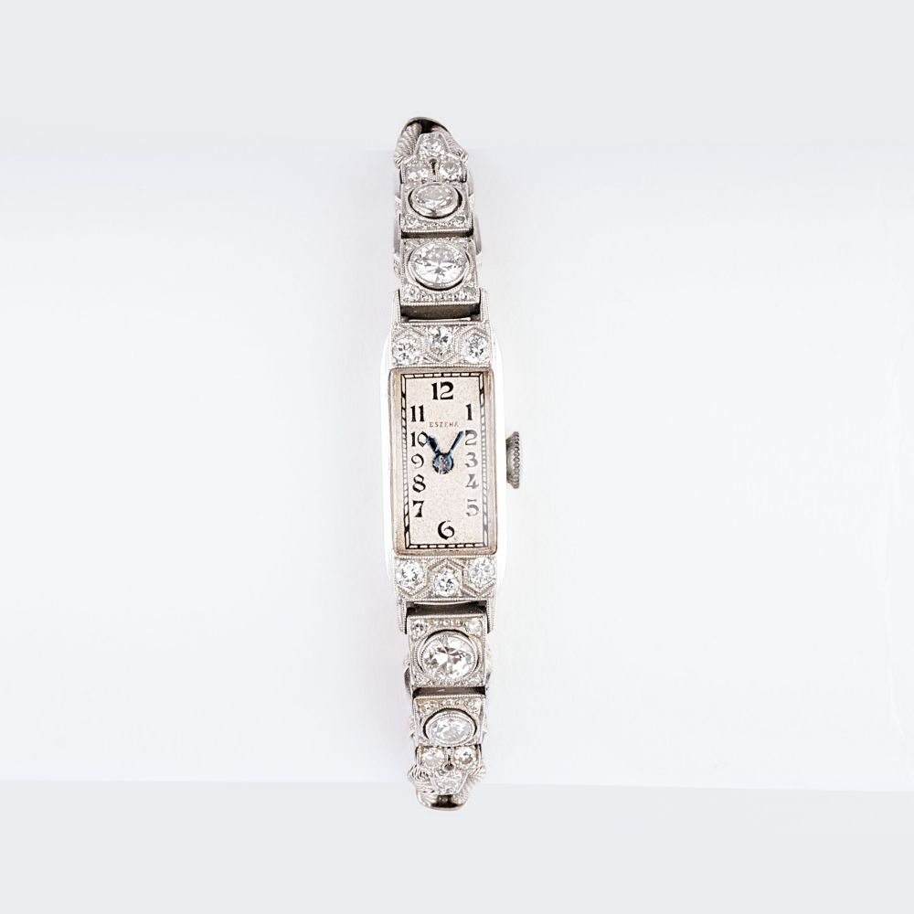 An Art-Déco Lady's Wristwatch with Diamonds An Art-Déco Lady's Wristwatch with Diamonds