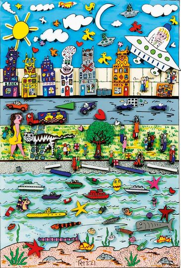 James Rizzi | # Me at my show # (1989) | MutualArt