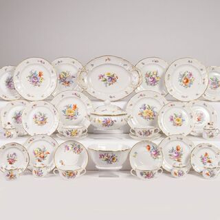A Dinner Service with Floral Painting