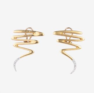 A Pair of Diamond Earrings 'Scribble' by Paloma Picasso