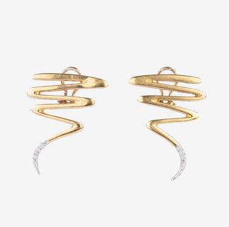 Tiffany & Co. - A Pair of Diamond Earrings 'Scribble' by Paloma Picasso A Pair of Diamond Earrings 'Scribble' by Paloma Picasso