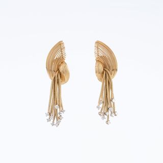 A Pair of Vintage Earclips with Diamonds