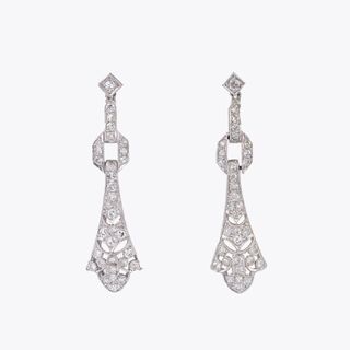 A Pair of Art-déco Diamond Earpendants