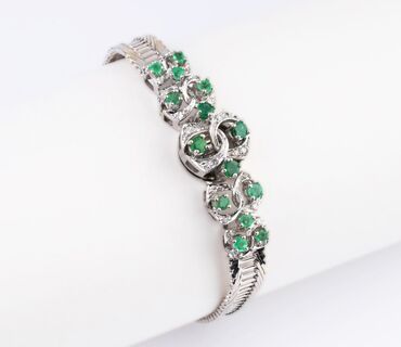 A Vintage Emerald Diamon Bracelet