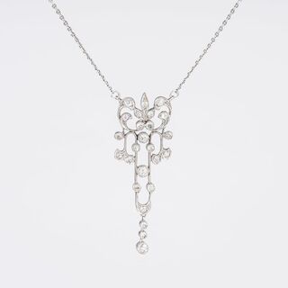 Jugendstil Diamant-Anhänger an Kette