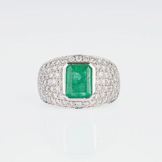 Smaragd-Brillant Ring