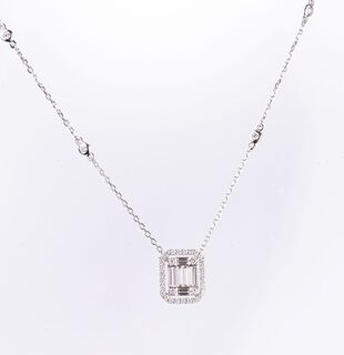 A Diamond Pendant on petite Diamond Necklace