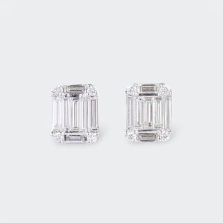 Paar Diamant-Brillant-Ohrstecker