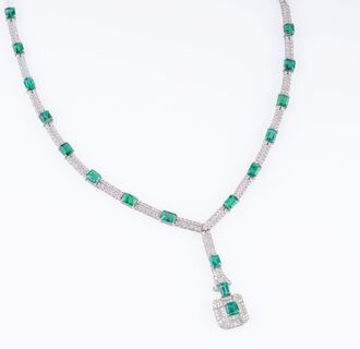 A highcarat Emerald Diamond Necklace 'Soirée de gala'