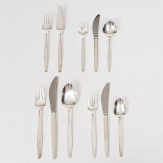 An Extensive Mid Century Cutlery 'Cypress' for 8-10 Persons by Tias Eckhoff