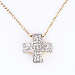A Diamond Pendant 'Cross' with Necklace