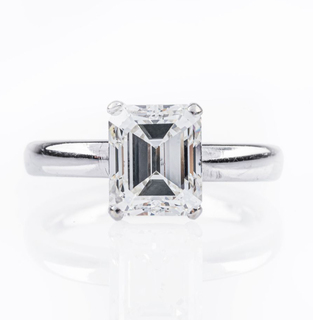 A Highcarat Solitaire Diamond Ring in Emerald cut
