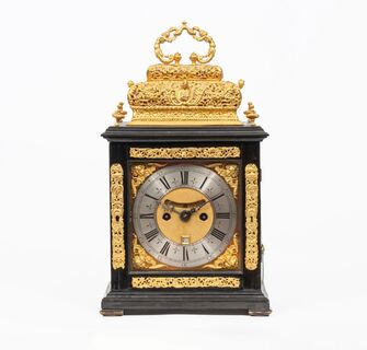 Frühe Queen Anne Double Basket Bracket Clock