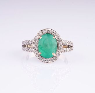 An Emerald Diamond Ring