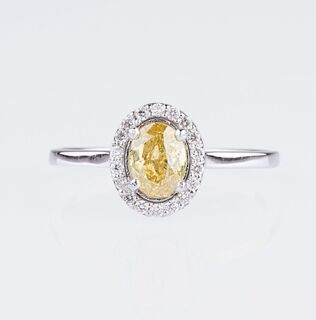Fancy Diamant-Ring mit kleinen Brillanten