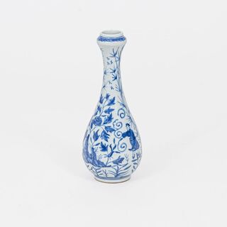 Blau-weiße Knoblauch-Vase