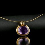 An Amethyst Pendant on Gold Necklace - image 2