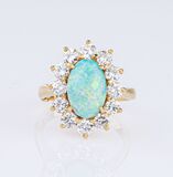 An Opal Diamond Ring - image 1