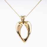A Gold Pendant 'Pendentif coeur' on Necklace - image 1